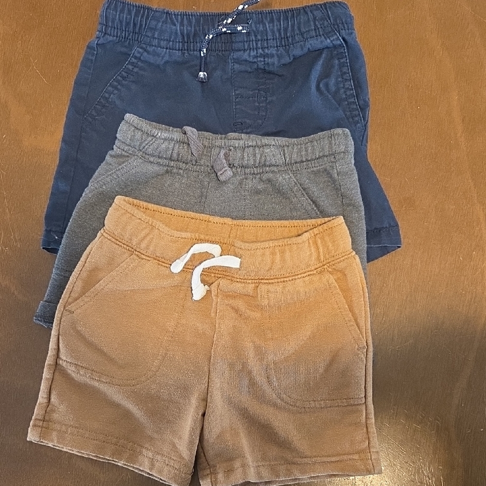 Kids Casual Shorts Set - Blue, Gray, Tan